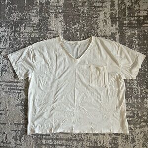 Women's White V-Neck Top